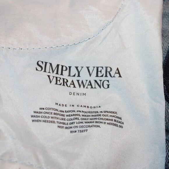 Simply Vera Wang Women's Jeans Size 10 Stretch Denim‎ Mid-Rise Slim Fit Blue - Picture 7 of 7